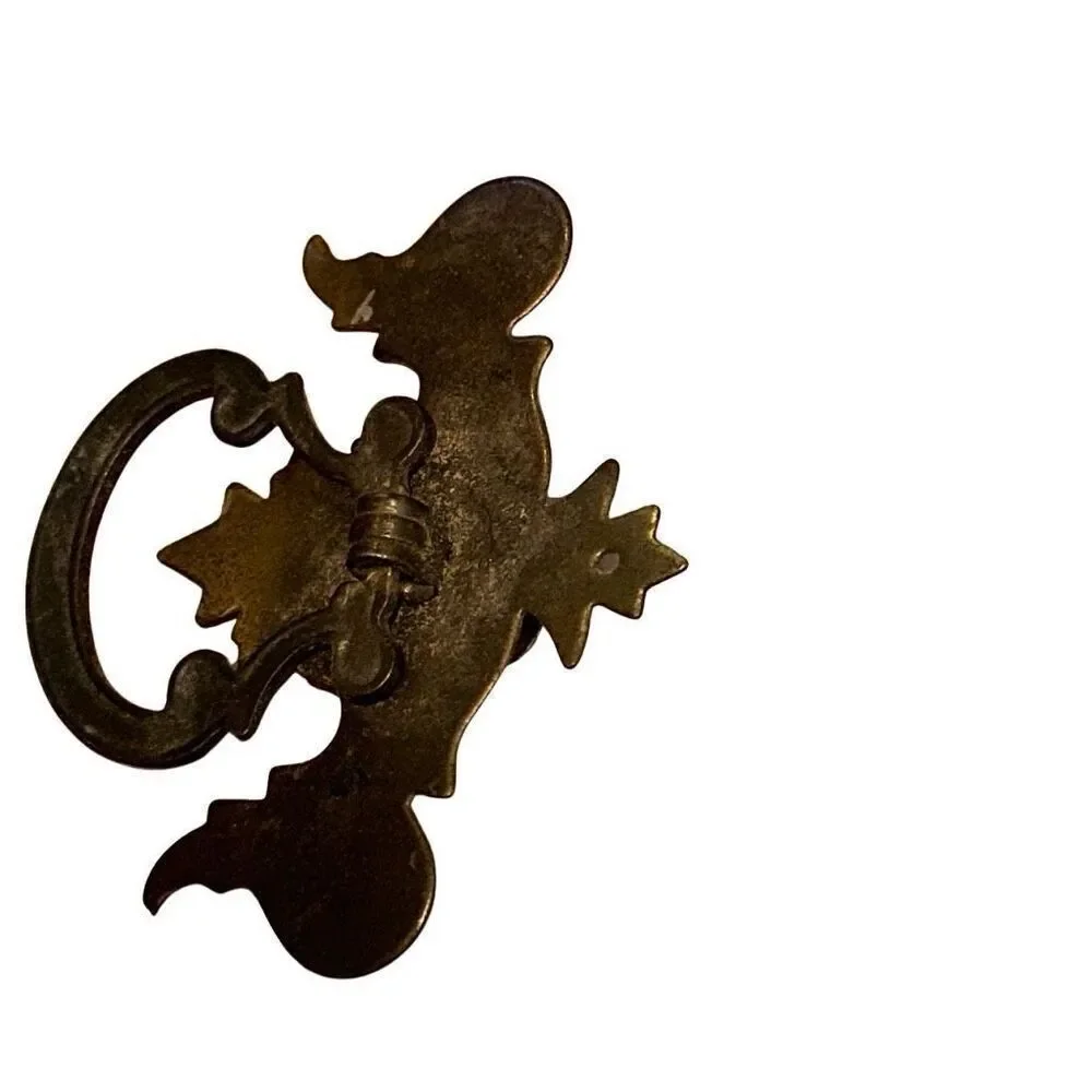 Vintage drawer pulls metal scroll work latch knocker Set of 4